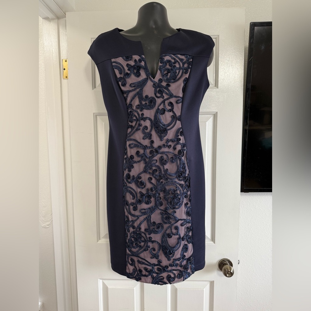 Connected Apparel Navy Midi Dress Size 12